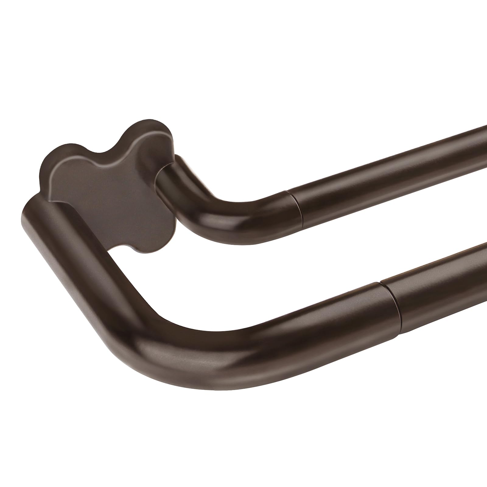 Photo 1 of Bronze Double Curtain Rods, USFOOK Blackout Wrap Around Curtain Rods for Windows 66 to 120 Inch, 6/8 Inch Room Darkening Curtain Rod 32 to 115 Inch