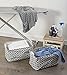 DII Laundry Storage Collection, PE Coated Collapsible Bin with Handles, Gray Lattice, Large Set, 10.5x17.5x10
