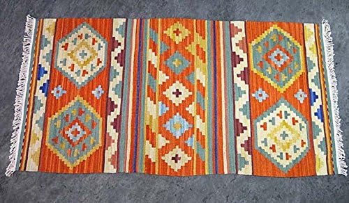 Hand woven 100% wool kilim carpet