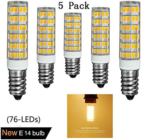 E14 led Bulb Dimmable, 6W Equivalent to 60W-75W Incandescent lamp or Halogen bulb, 600 Lumens, Warm White 3000K, AC110V or 130V (Pack of 5)