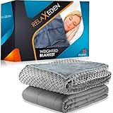 RELAX EDEN Adult Weighted Blanket W/Removable, Washable Duvet Cover| 15 lbs, 60â€x 80â€ Size| Heavy Glass Micro-Beads| Supreme Sleeping Comfort for Adults| Hot & Cold Sleeping| 100% Soft Cotton Build