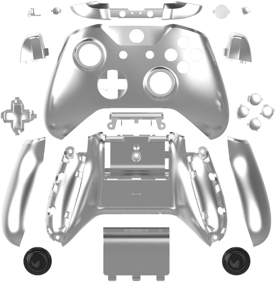 Full Housing Shell Plating Case LB RB Buttons for Xbox One S Controller (Silver