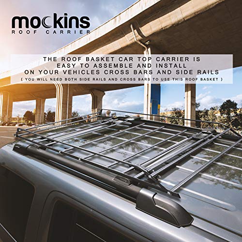 Mockins Roof Rack Rooftop Cargo Carrier with Cargo Net and Ratchet Straps The Steel Luggage