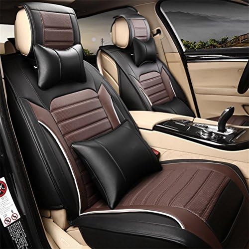GAOFEI car Seat Covers, PU Classic Leather Seat Covers 5 Seats Full Set Front Rear Car Cushion , brown