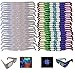 Fireworks Diffraction Glasses - 25 Rainbow Hearts (Plain White Frames) plus 25 Starburst Effect (Rave Waves Frames) - 50 Glasses Total for Fireworks, Holiday Lights, Wedding Receptions, Rave Events