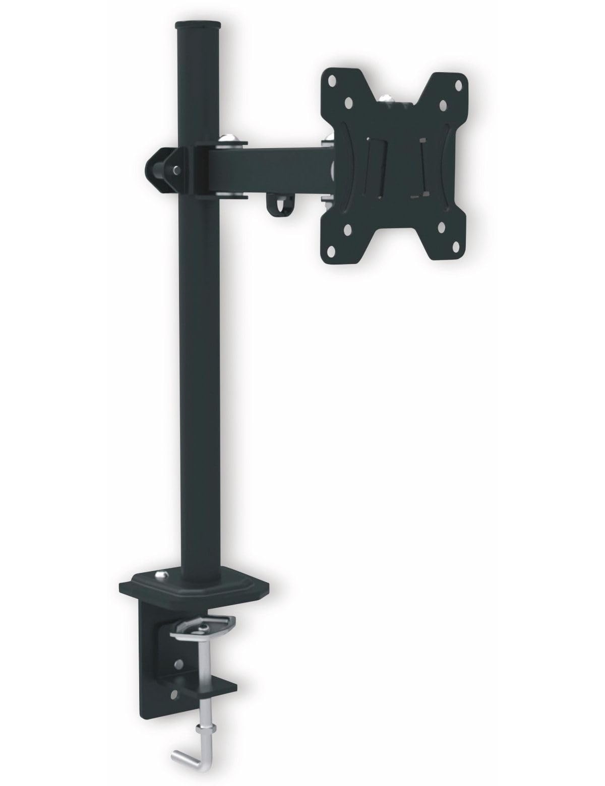 RED EAGLE Pixel Single Monitor Table Mount, Height-Adjustable for Monitors from 13-27 Inches, VESA 75x75 and 100x100, Maximum Load 8 kg, 2 Mounting Variations