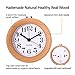 Audew Round Wooden Clock,Small Silent Desk Snooze Beech Wood Alarm Clock,Handmade Mute Creative Alarm Clock with Nightlight