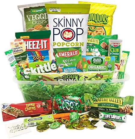 St Patricks Day Care Package| St Patty's Day Candy Basket Kids, St Pattys Snack Box| Gift for College Students| Boys, Girls, Children, Teenagers, Men, Women! (So Lucky To Have You Snack Pack)