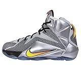 Nike LeBron XII (GS) Flight 685181-080 Grey/Citrus Youth Kids Basketball Shoes