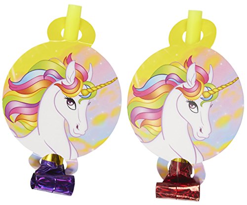 Party Blowers - 48-Pack Party Blowouts, Unicorn Noisemakers, Birthday Party Favors, Easter Decorations, 18.3 x 7.5 x 2.5 Inches