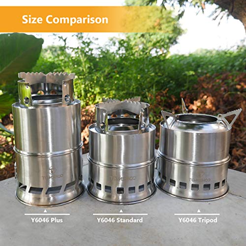 TOMSHOO Camping Stove Camp Wood Stove Portable Foldable Stainless Steel
