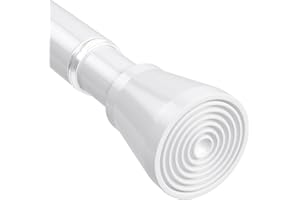 MEXAU White Tension Curtain Rods for Windows 28 to 48 Inch,7/8"Adjustable Tension Rod No Drilling,Pressure Spring Tension Rods for Closet Doorway