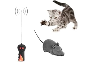 Remote Control Mouse 7.5m Range Mouse Electronic Go Forward Backward Pet Toy for Cat Dog Funny Rat Novelty (Brown)