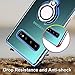 LONTECT for Galaxy S10 Plus Case Clear Slim Soft TPU Cover Case with Electroplated Frame Finger Grip Rotating Ring Holder Stand Work with Magnetic Car Mount for Samsung Galaxy S10 Plus, Blue