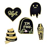Romanticworks Enamel Lapel Pin Set Badge Pins Women Girls Backpacks Jackets (P - 5 Pack)