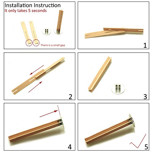 EricX Light 5 inch Cross Wooden Candle Wicks, 20 Sets, Wood Candle Wicks for Candle Making