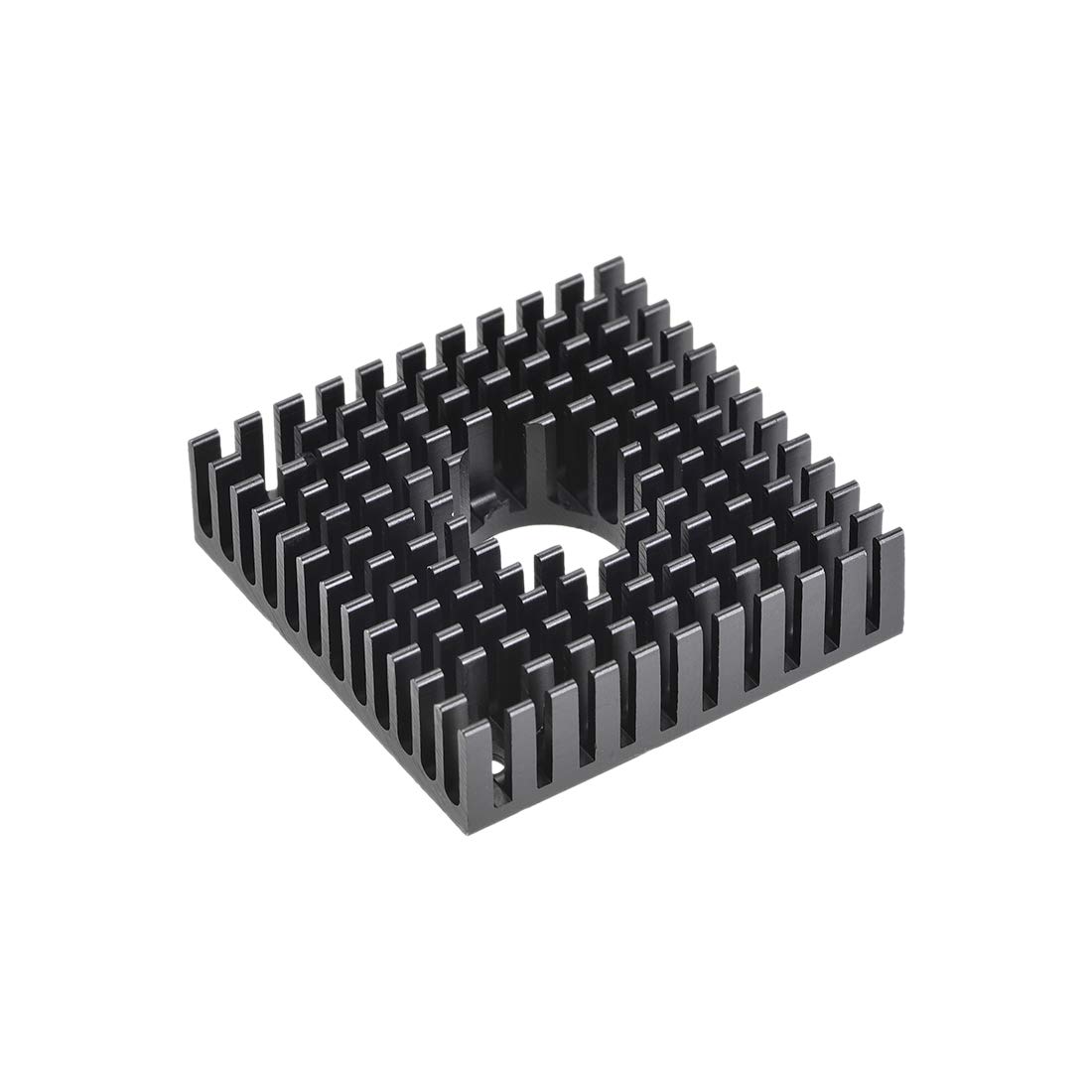 sourcing map Heatsink with Hole for Stepper Motor,3D Printer 40x40x11mm Black
