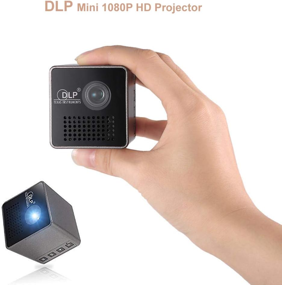 Cheval P1 LED DLP Micro Projector Portable Home Cinema Mini HD 1080p USB/TF Slot 30fps Lumens for All Smartphone Tablet