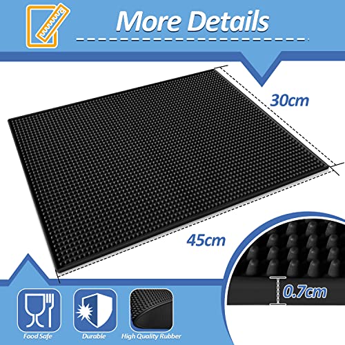Wonwood Direct Bar Mat Non-Slip Dish Drainer for Kitchen Cocktail Bar Counter Suitable for Bar or Home Use, Used to Fix Wine Glasses 45 x 30 cm