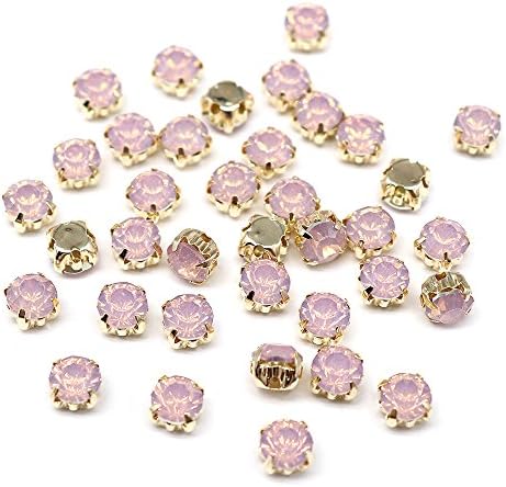 72pcs/lot 6mm claw rhinestone Sew-On Rhinestones Garment Headdress DIY accessories (Pink)