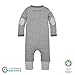 Burt's Bees Baby baby-boys Matelasse Organic Baby Kimono One Piece Jumpsuit, Heather Grey Henley Mini Stripe, 0-3 Months
