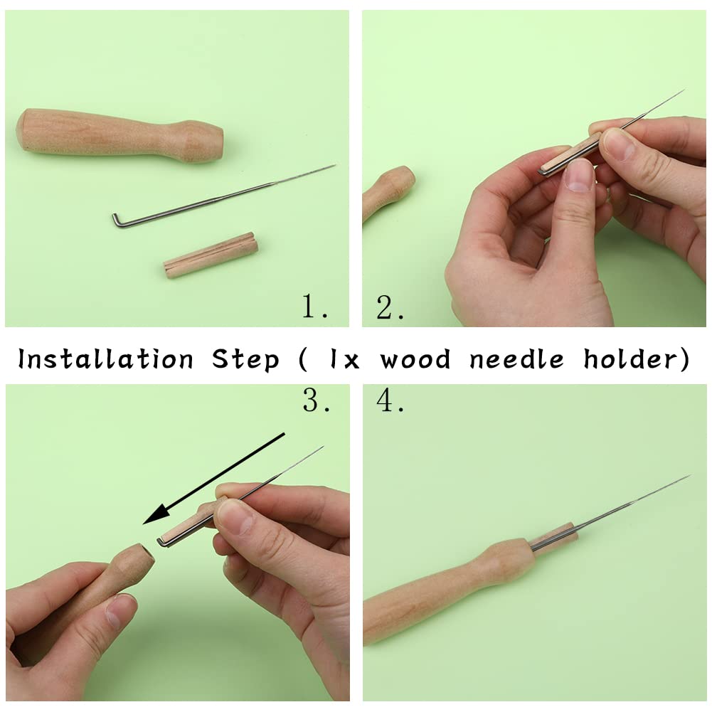 QMNNMA Felting Needles, Complete Needle Felting Tools, Wool Needle Felting Supplies with 36/38/40 Gauge Felt Needles for Beginners and Professionals