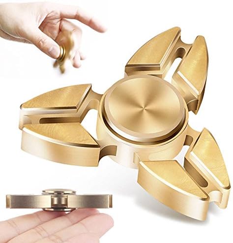 CASEPLAY FIDGET SPINNER Trio Brass Metal Hand Fidget Spinner Toy EDC Luxury Anti-Anxiety Helps You Focus And Reduce Stress. Perfect for ADD, ADHD Autism For Kids &amp; Adults