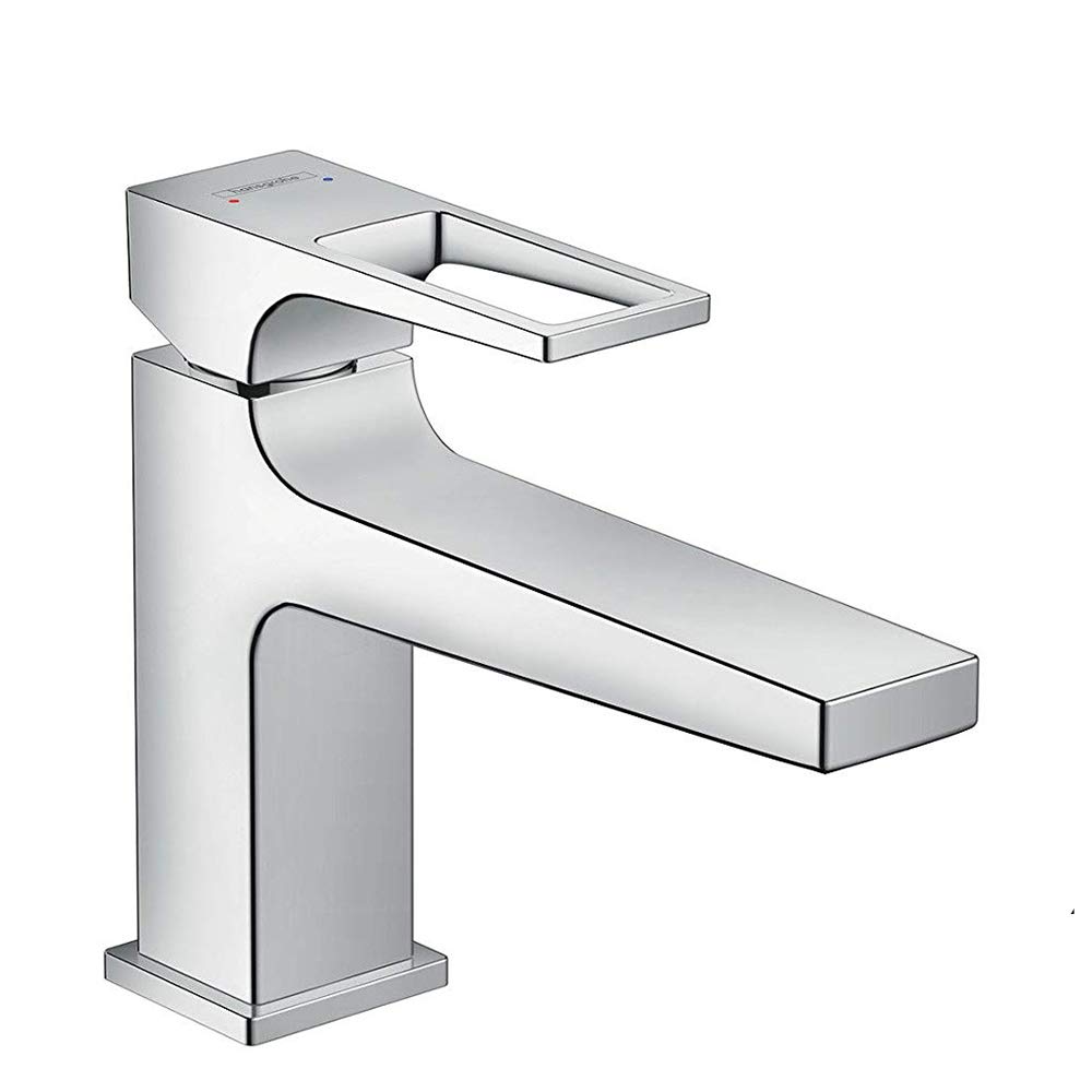 hansgrohe Metropol Basin Tap 100 with Loop Handle, Push-Open Waste, chrome
