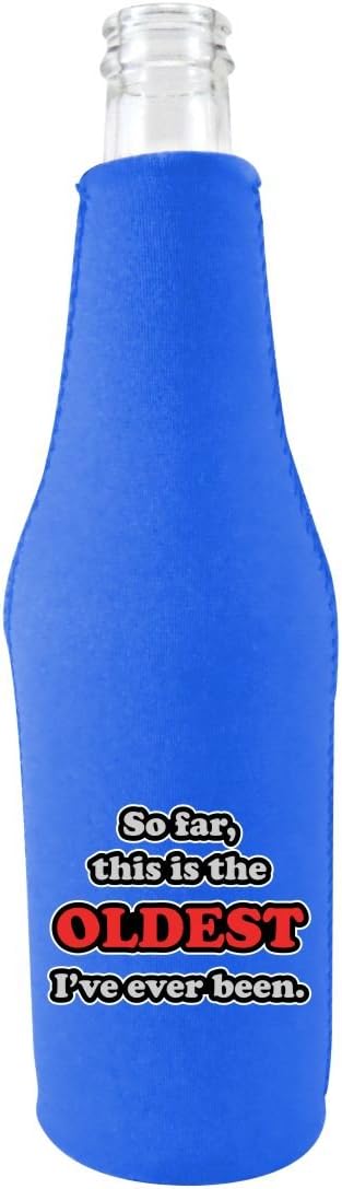 Coolie Junction Oldest Ive Ever Been Funny Bottle Coolie Royal Blue