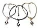 Alternative Intentions Q Spade (Queen of Spades) Charm Anklets in Black Silver and Gold - Hotwife - Cuckoldress