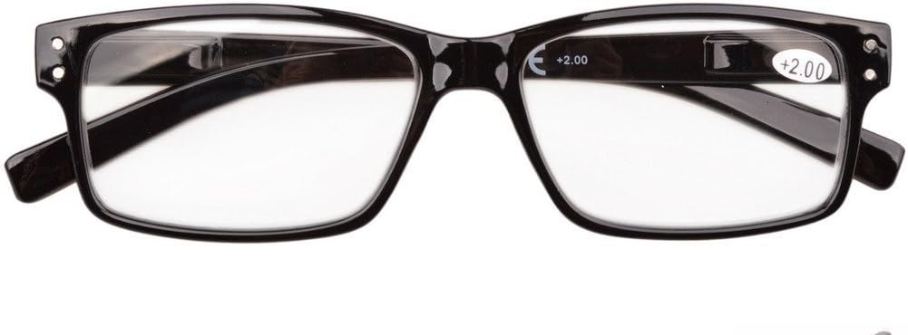 Eyekepper Vintage Reading Glasses-5 Pack Black Frame Glasses for Men Reading,Reader Eyeglasses Women, Black-5pcs All Clear Lens, +4.00 - Image 4