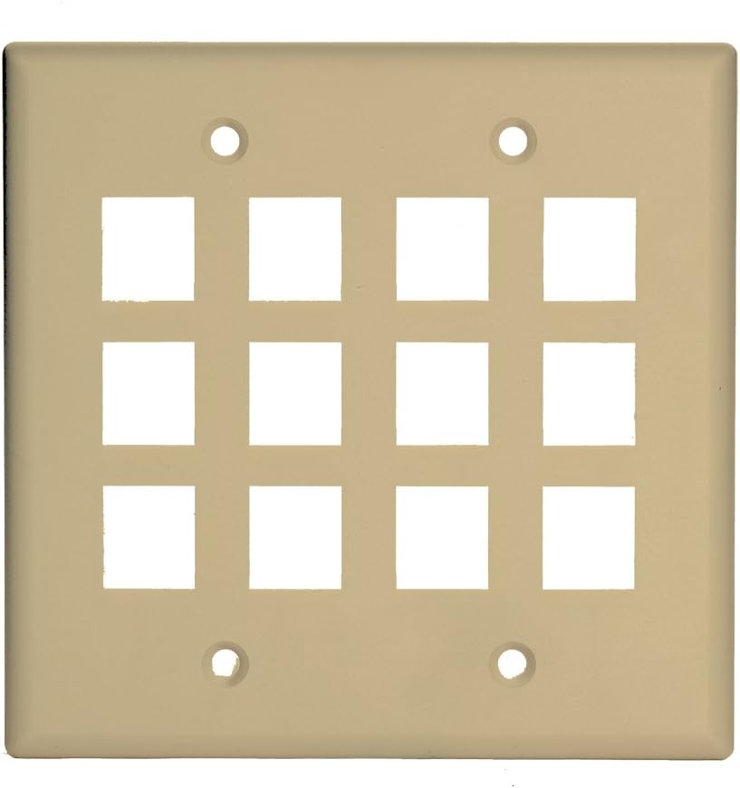 Legrand - On-Q WP3212LA 2Gang, 12Port Wall Plate, Light Almond
