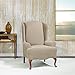 SureFit Home Décor SF45361 Stretch Morgan T-Cushion Wingback Chair Slipcover, Form Fit, Polyester/Spandex, Machine Washable, One Piece, Khaki Color