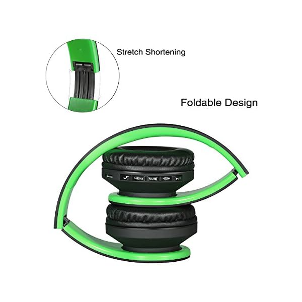 Wireless-Bluetooth-Over-Ear-Stereo-Foldable-Headphones-Wireless-and-Wired-Mode-Headsets-with-Soft-Memory-Protein-EarmuffsBuilt-in-Mic-for-Mobile-Phone-TV-PC-Laptop-Black-Green Wireless Bluetooth Over Ear Stereo Foldable Headphones, Wireless and Wired Mode Headsets with Soft Memory-Protein…