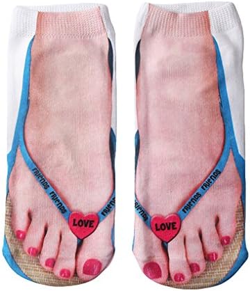 Ryshman 3D pattern socks women Print Socks Casual Personalized Flip Flop Socks Low Cut Ankle Socks