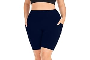 IEPOFG Biker Shorts for Women 2024 Summer Sports Tummy Control Plus Size Workout High Waist Gym Yoga Shorts with Pockets