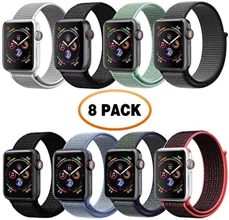 SYRE Compatible with Apple Watch Band 38mm 40mm 42mm 44mm, Lightweight Breathable Nylon Sport Band Replacement for iWatch Series 4, Series 3, Series 2, Series 1