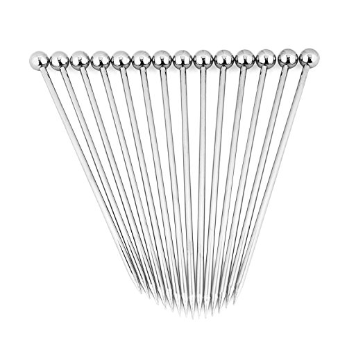 image for CRESIMO 4.3 Inch Stainless Steel Cocktail Picks (Set of 14) with BONUS