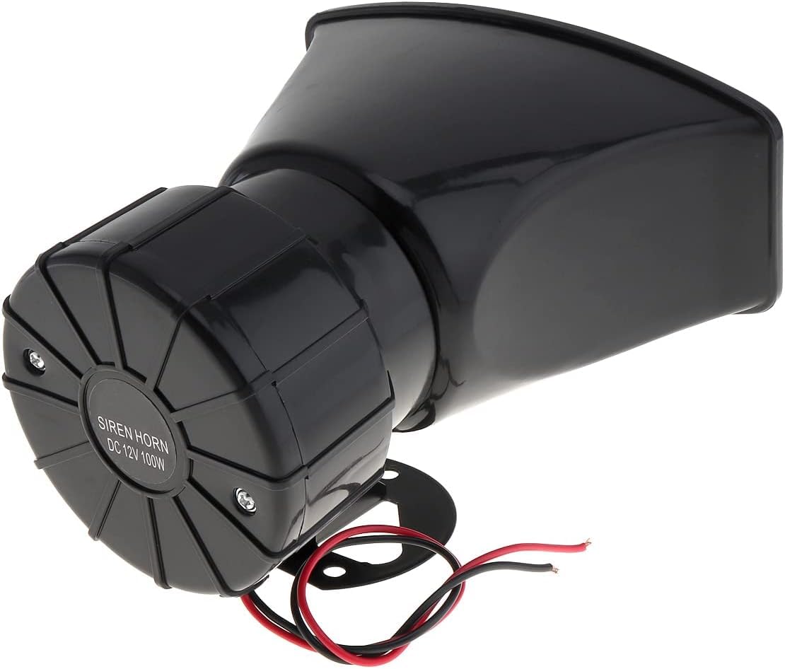 7 Sounds Loud Car Warning Alarm Police Fire Siren Horn Speaker with Remote Controller 12V 100W, Siren for Car