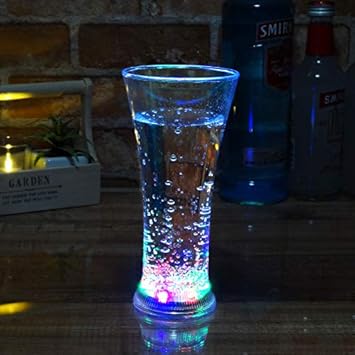 Amazon 光る タンブラー グラス スイッチ型 380ml レインボー クリア