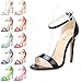 ZriEy(TM) Women Sandals High Heels 11cm Open Toe Ankle Straps Summer Bridal Patent Leather Shoes
