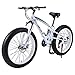 ibiky 26 inch Mountain Bike,Hybrid Fat Tire Snow Bicycle with 21 Speed and Suspension/Dual Disc Brake (White)thumb 3