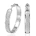 SUNGULF Sterling Silver Glitter-Patterned Hoop Earring Jewelry for Women