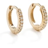 Isa Grutman Women's Mini Diamond Huggie Hoops