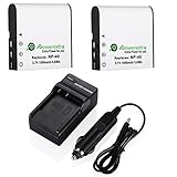 Powerextra 2 x NP-40 Battery and Charger Compatible with Casio NP-40, Casio Exilim EX-Z600, EX-Z750, EX-Z1000, EX-Z1050, EX-Z1080, EX-Z1200, Kodak AZ421(Free Car Charger Available)