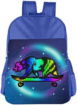 Colorful California Flag Bear With Skateboard Student Backpack School Bag Print Backpack For School Shoulder Daypack Handbag