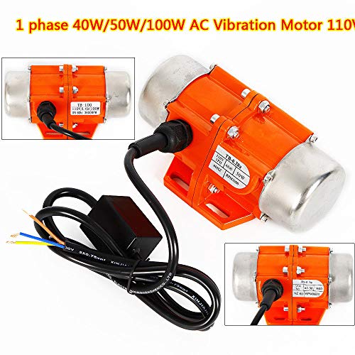 40W 110V Mini Vibrating Motor 3600 RPM Concrete Vibrator Vibration Motor Single Phase Aluminum Alloy Vibrating Vibrator Motor for Shaker Table Vibrating