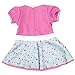 HappyBB Baby Doll Clothes Skirt Fits 16-18 inches American Girl Doll - Sun Flower Pattern Red Dress