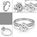 [Solitaire Rings] Yoursfs Promise Rings for Her,18K White Gold Plated Fashion Jewelry,Dainty CZ Anniversary Rings,Wedding Rings for Women