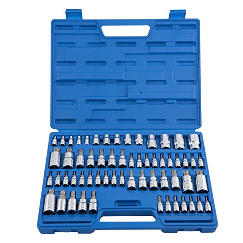 Neiko 10083A Master Torx Bit Socket and External Torx Socket Set | 60-Piece Set | S2 and Cr-V Steel